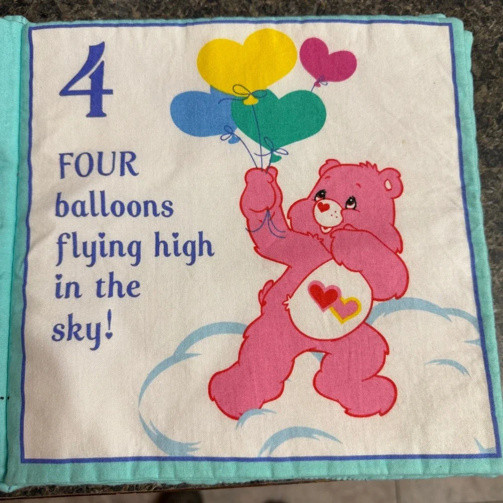 Vintage Care Bears Counting Soft Cloth Book Fabric Toddler Toy Learning 1-10